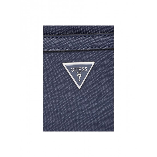 GUESS Saffiano Eco Crossbody Dark Blue Ανδρική Τσάντα Χιαστί Σκούρο Μπλε