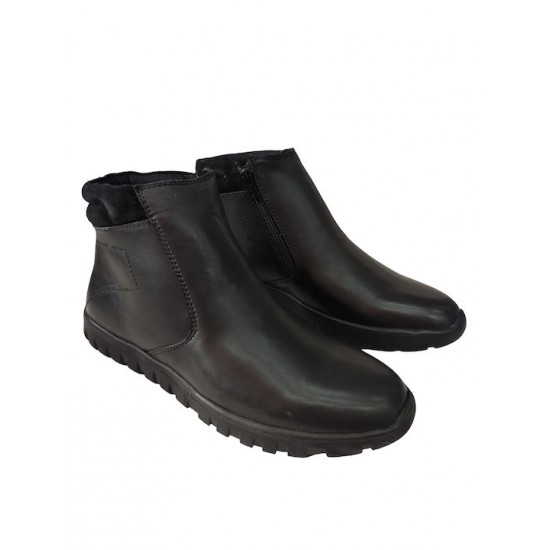 Aerostep Δερμάτινα Μαύρα Ανδρικά Μποτάκια 320016