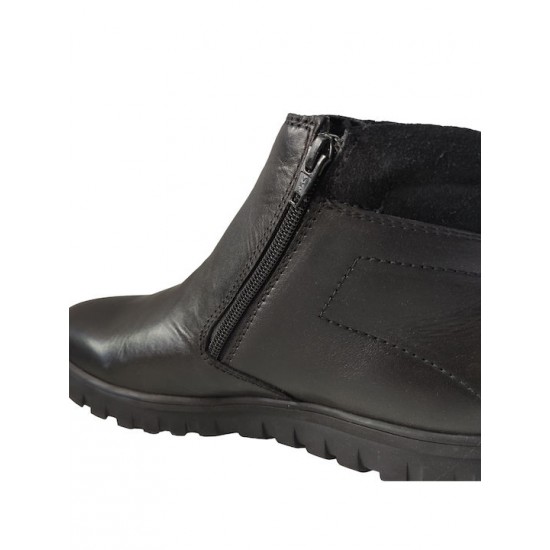 Aerostep Δερμάτινα Μαύρα Ανδρικά Μποτάκια 320016