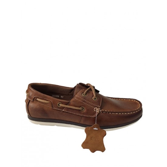 Gale Δερμάτινα Ανδρικά Boat Shoes σε Ταμπά Χρώμα