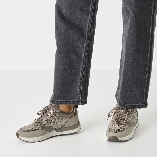 TamarisΓυναικεία Sneakers Taupe / Snake