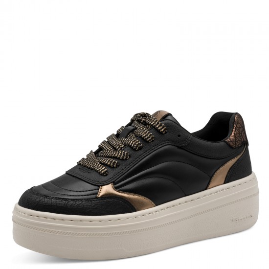 Tamaris Γυναικεία Sneakers Μαύρο - Μπρονζέ