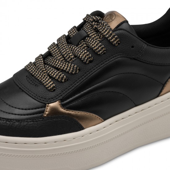Tamaris Γυναικεία Sneakers Μαύρο - Μπρονζέ