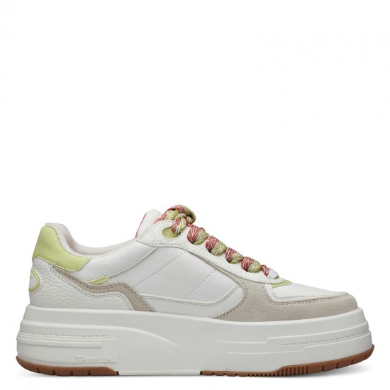 Tamaris Γυναικεία Flatforms Sneakers Lime Comb