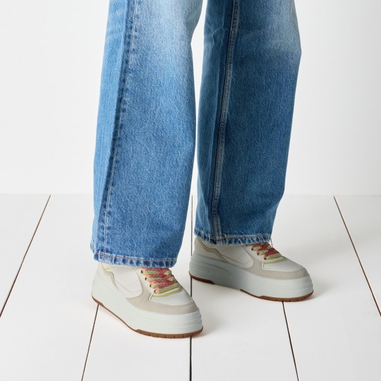 Tamaris Γυναικεία Flatforms Sneakers Lime Comb