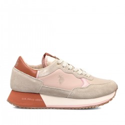U.S. Polo Assn. Γυναικεία Sneakers Μπεζ / Ροζ