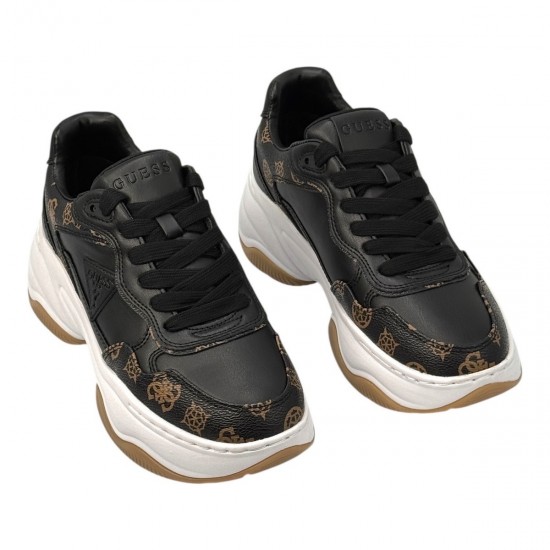 Γυναικεία Sneakers Guess Happy3 Black Brass Μαύρο