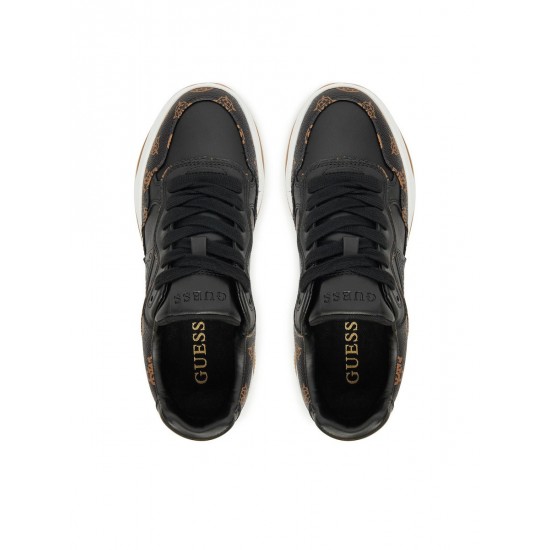 Γυναικεία Sneakers Guess Happy3 Black Brass Μαύρο