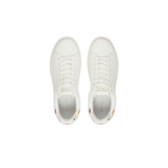 Guess Elbina Γυναικεία Δερμάτινα Sneakers Λευκά