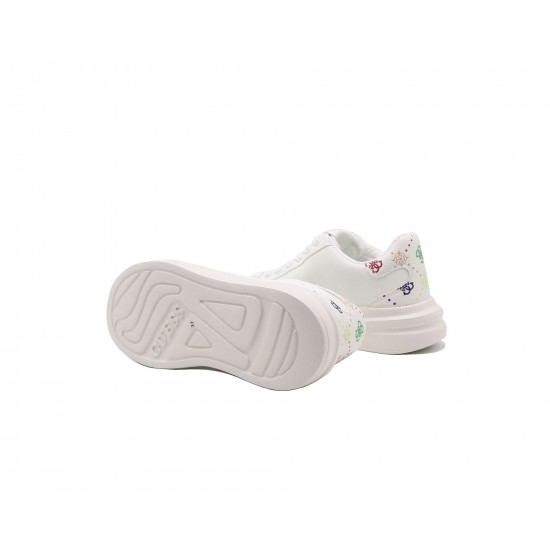 Guess Elbina Γυναικεία Δερμάτινα Sneakers Λευκά
