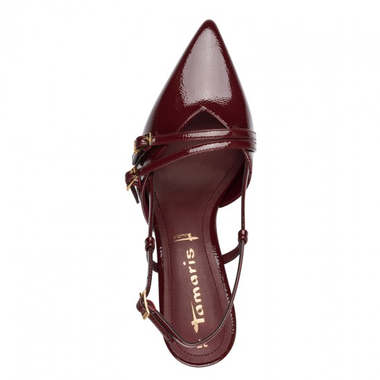 Tamaris Γόβες με Λουράκι Μπορντό