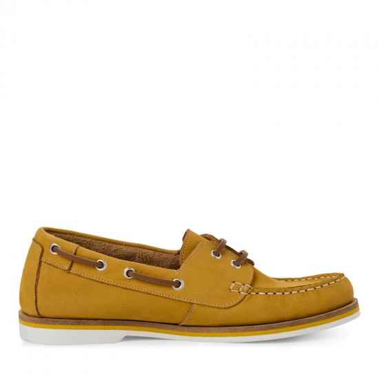 Tamaris Δερμάτινα Γυναικεία Boat Shoes σε Κίτρινο Χρώμα