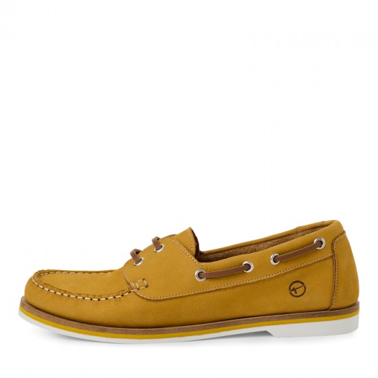 Tamaris Δερμάτινα Γυναικεία Boat Shoes σε Κίτρινο Χρώμα