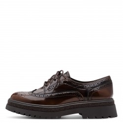 Tamaris Vegan Black Ανατομικά Oxfords Muscat