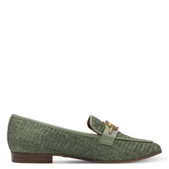 Tamaris Δερμάτινα Γυναικεία Loafers σε Πράσινο Χρώμα 