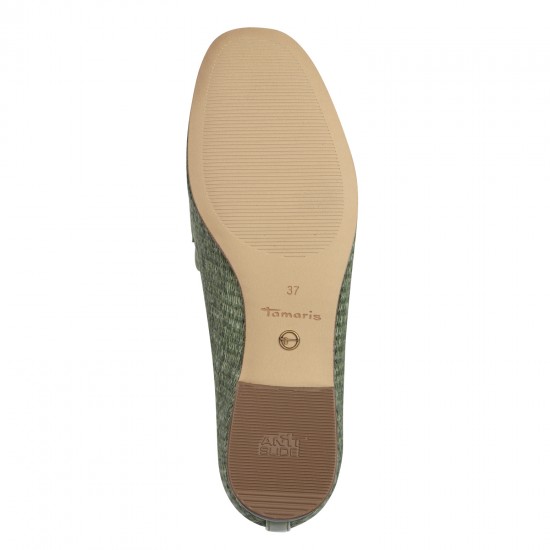 Tamaris Δερμάτινα Γυναικεία Loafers σε Πράσινο Χρώμα 