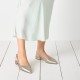 Tamaris Vegan Champagne Γυναικείες Ανατομικές Μπαλαρίνες Slingback Μπεζ/Χρυσές