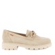 Ragazza Δερμάτινα Γυναικεία Loafers σε Μπεζ Χρώμα