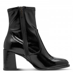 Tamaris Vegan Black Patent Ανατομικά Μποτάκια Μαύρα Λουστρίνι
