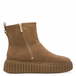 Tamaris Suede Γυναικεία Μποτάκια με Πλατφόρμα Κάμελ 