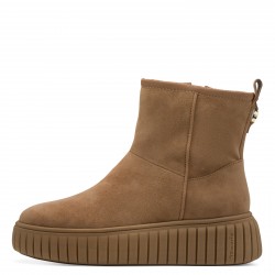 Tamaris Suede Γυναικεία Μποτάκια με Πλατφόρμα Κάμελ 