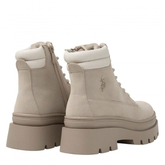 U.S. Polo Assn.Γυναικεία Μποτάκια Μπεζ