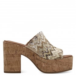 Tamaris Mules με Τακούνι σε Καφέ Χρώμα