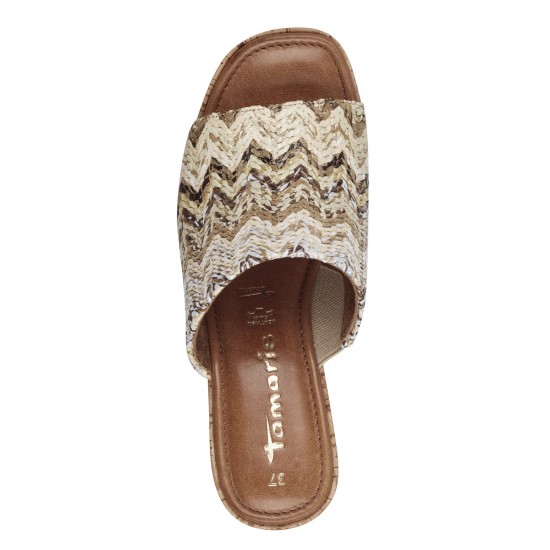 Tamaris Mules με Τακούνι σε Καφέ Χρώμα