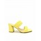 Envie Shoes Γυναικεία Πέδιλα με Χοντρό Ψηλό Τακούνι σε Κίτρινο Χρώμα V42-15186-29