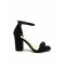 Envie Shoes Suede Γυναικεία Πέδιλα με Χοντρό Ψηλό Τακούνι σε Μαύρο Χρώμα V65-15367-34