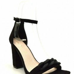 Envie Shoes Suede Γυναικεία Πέδιλα με Χοντρό Ψηλό Τακούνι σε Μαύρο Χρώμα V65-15367-34 Envie Shoes Suede Γυναικεία Πέδιλα με Χοντρό Ψηλό Τακούνι σε Μαύρο Χρώμα V65-15367-34