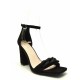 Envie Shoes Suede Γυναικεία Πέδιλα με Χοντρό Ψηλό Τακούνι σε Μαύρο Χρώμα V65-15367-34