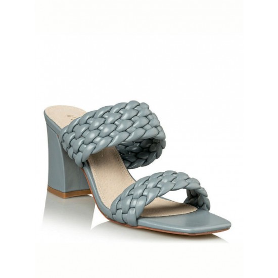 Envie Shoes Γυναικεία Πέδιλα με Χοντρό Ψηλό Τακούνι σε Σιελ Χρώμα V42-15186-50