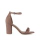 Envie Shoes Suede Γυναικεία Πέδιλα με Χοντρό Ψηλό Τακούνι σε NUDE Χρώμα V65-15367-90