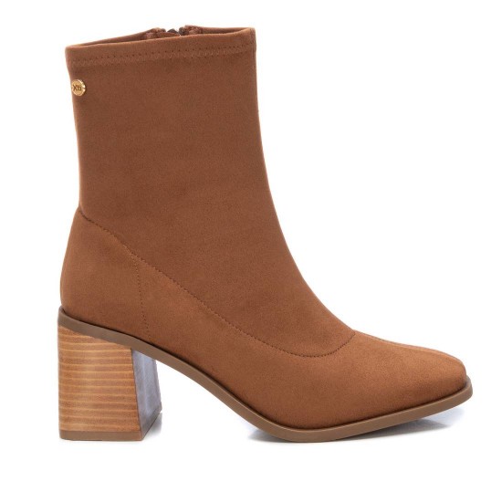 Xti Suede Γυναικεία Μποτάκια με Μεσαίο Τακούνι camel