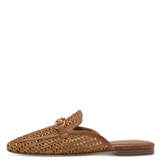 Tamaris Flat Δερμάτινα Mules σε Ταμπά Χρώμα
